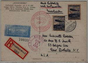 Germany/USA registered Zeppelin card 28.4.36 signed Konig