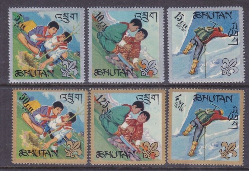 Bhutan 86-86E 1967 MNH OG Boy Scout Full Set of 6 Very Fine