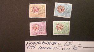 France 1975 Scott# 1421-1424 Mint VF-XF NH CPL set of 4