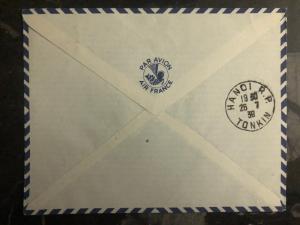 1938 Hanoi Vietnam First Flight Cover to Ft Bayard via Air France FFC 150 Flown