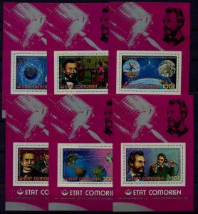 Comoro 196-201 MNH s/s Telephone/Satellite