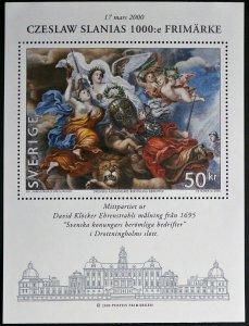 Czeslaw Slania`s 1000th stamp MNH souvenir sheet Sweden 2000 Scott 2374