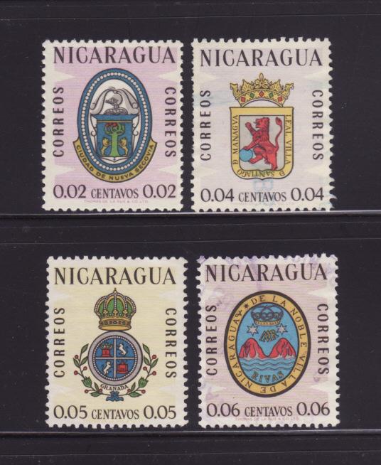 Nicaragua 837, 839-841 U Coats of Arms (D)