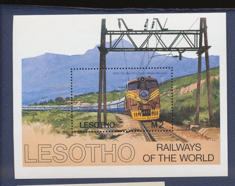 LESOTHO - Scott 458 - MNH S/S - Railroad, Train - 1984 --b