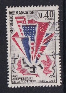 France  #1121 used 1965 victory WWII  flags