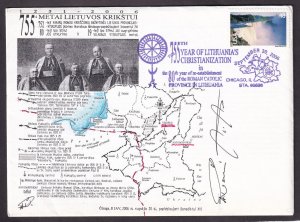 Lithuania Philatelic Society USA 2006 Christianization Souvenir Cover. Signed