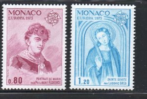 Monaco Sc 961-62 1975  Europa stamp set mint  NH