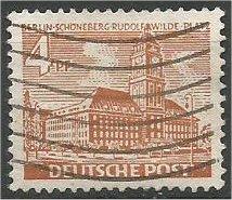 BERLIN, 1949, used 4pf  Schoeneberg Scott 9N43