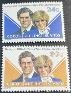 COCOS ISLANDS # 73-74-MINT NEVER/HINGED---COMPLETE SET----1981