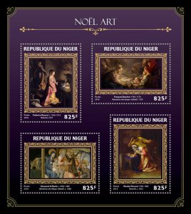 Christmas Art Stamps Niger 2016 MNH Paintings Francois Boucher Barocci 4v M/S