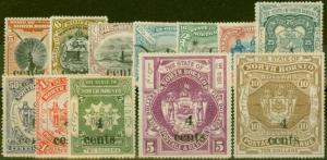 North Borneo 1904-05 set of 12 SG146-157 Good - Fine Mtd Mint