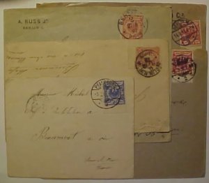 GERMANY 1879,1892,1898 WITH TABS,ALL BERLIN &B/S ALSO LEIPZIG 1897 3 DIFF COLORS