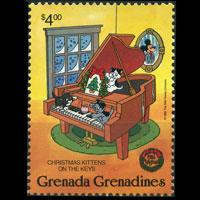 GRENADA GRENADINES 1986 - Scott# 799 Disney-Xmas $4 LH