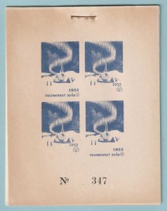 NORWAY - 1955 HOLIDAY JULEMERKET 50ÅR PROGRESSIVE PROOF SET OF 7 - NUMBER 347