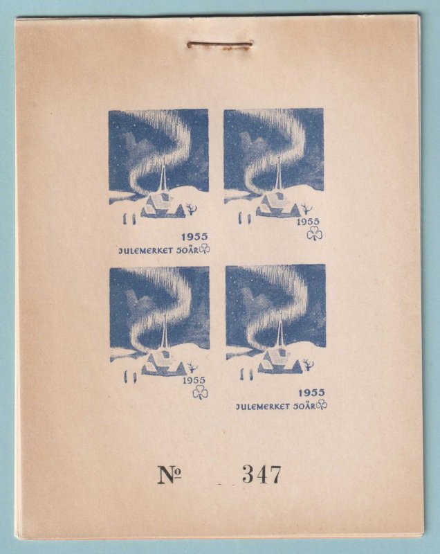 NORWAY - 1955 HOLIDAY JULEMERKET 50ÅR PROGRESSIVE PROOF SET OF 7 - NUMBER 347