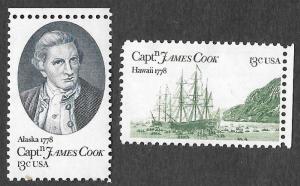 US Scott 1732, 1733 - Singles - James Cook - MNH
