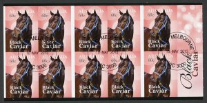 Australia SG3988a 2013 Black Caviar Self Adhesive Booklet Pane Used