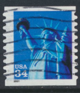 USA  SC# 3466 Used  Coil  perf 9¾    Statue of Liberty  2001  see scan