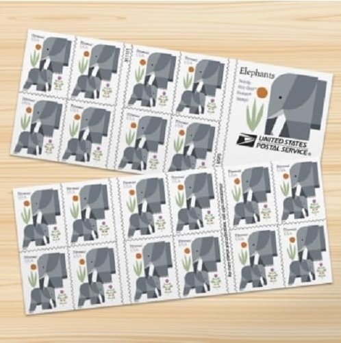 elephant  forever stamps  5 Books of 20pcs,total 100pcs