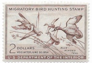 US RW 20  1954  2 $  Fed Duck  VF  Mint NH