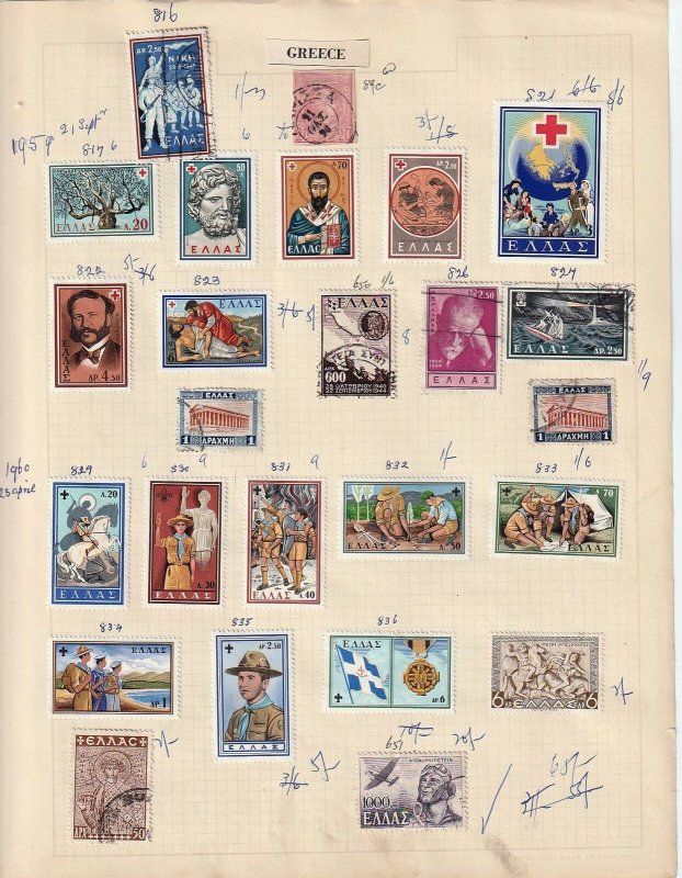 GREECE Useful OLD/MID M&U On Pages (Aprx 220 Items) Goy3132