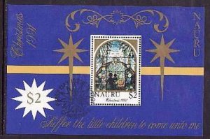 Nauru-Sc#395- id7-used sheet-Christmas-1991-