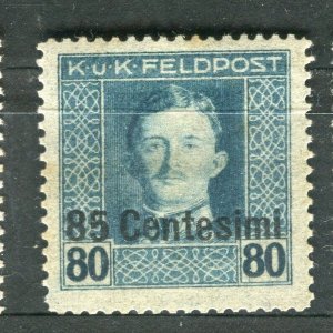 AUSTRIA; 1918 KUK Italian FELDPOST surcharged issue Mint hinged 85c. value