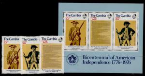 Gambia 335-7a MNH American Bicentennial, Military Uniforms