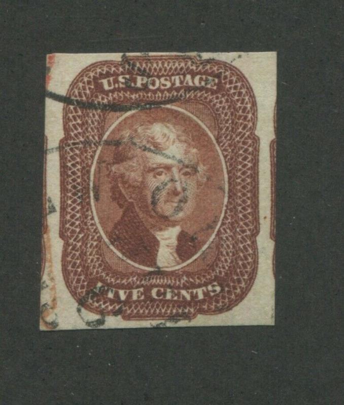 1856 United States Postage Stamp #12 Used VF/XF Grade 85J Certified 