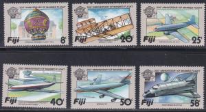 Fiji # 489-494, Manned Flight Bicentennial, NH, 1/2 Cat.