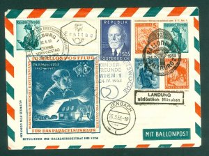 Austria. 1953. FD.Cover, Stationery Cachet. Balloon Post. 7 Stamp, Uprated.