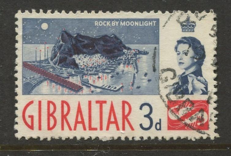 Gibraltar - Scott 151 - QEII Definitive Issue -1960- FU - Single 3d Stamp