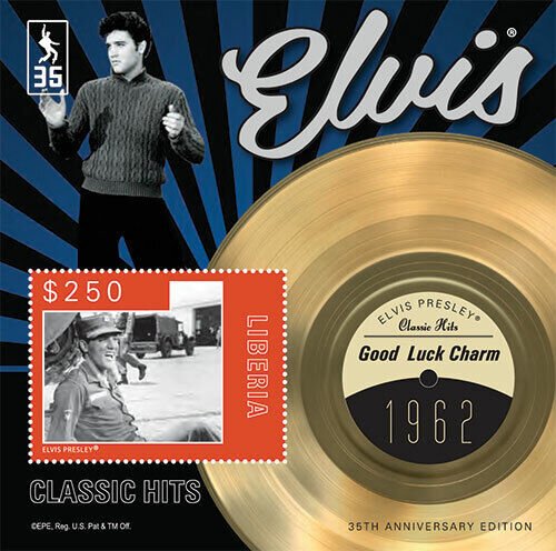 Liberia - 2012 - ELVIS PRESLEY CLASSIC HITS - Souvenir Sheet - Stamp - MNH