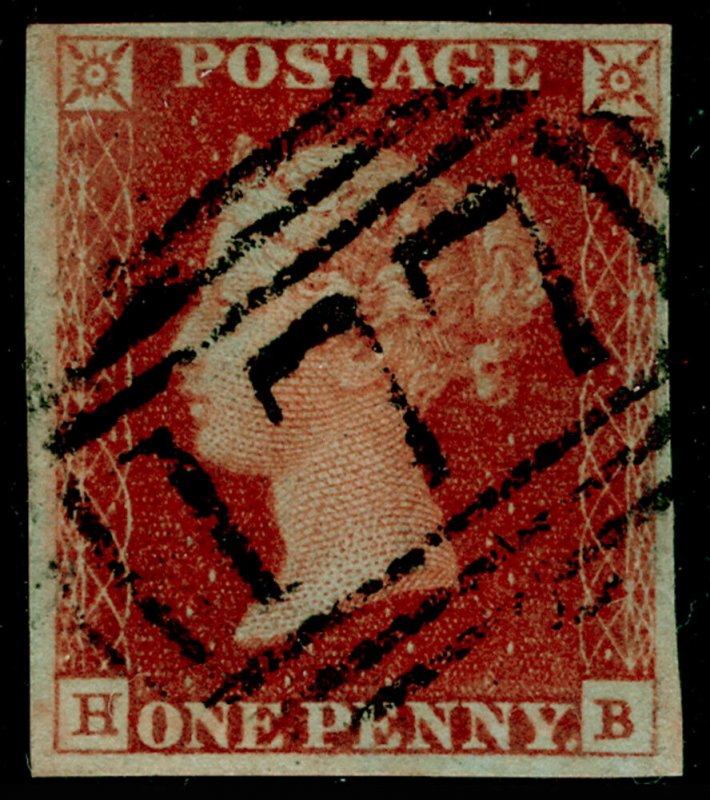 SG8, 1d red-brown PLATE 51, FINE USED. Cat £30. 4 MARGINS. HB