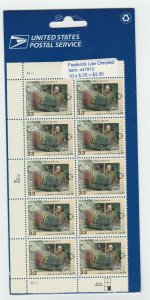 US 3338 Frederick Law Olmsted 33c plate block 10 L P1111 (sealed) MNH 1999