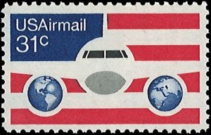 U.S. Scott # C90  1976 31c multi  Global Views ; TAGGED mint-nh- vf