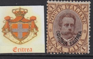 Italy Eritrea  n.10 - MH*  cv 190$