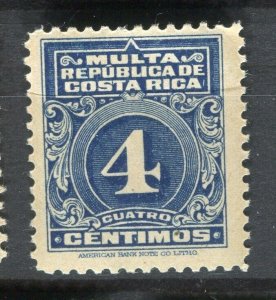 COSTA RICA; 1903 early Postage Due issue fine Mint hinged 4c. value