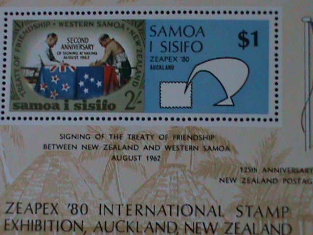 ​SAMOA-SC#833-ZEAPEX'80 INTEL. STAMP SHOW-NEW ZEALAND -MNH S/S-VERY FINE