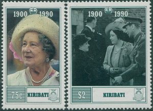 Kiribati 1990 SG341-342 Queen Mother 90th birthday set MNH