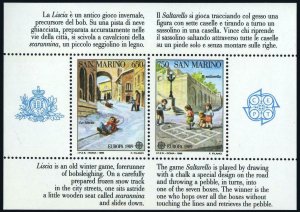 San Marino 1171 sheet,MNH.Michel 1407-1408 Bl.12. EUROPE CEPT-1989.Child Games.