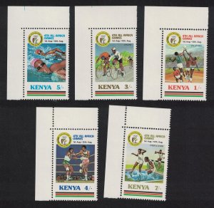 Kenya Volleyball Cycling Swimming Boxing 5v Corners 1987 MNH SG#424-428