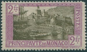 Monaco 1924 SG102 2f brown and mauve Palace overlooking Galleons MH