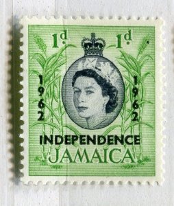 JAMAICA; 1962 QEII Independence issue fine Mint hinged 1d. value 