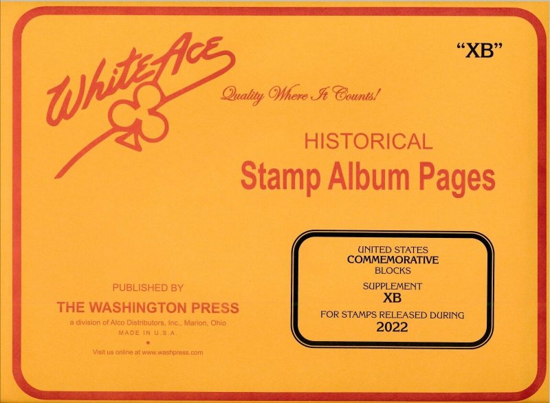 WHITE ACE 2022 UNITED STATES Commemorative Blocks Stamp Album Supplement XB