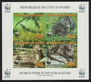 Ivory Coast WWF Speckle-throated Otter MS Imperf reprint 2005 MNH MI#Block 63B