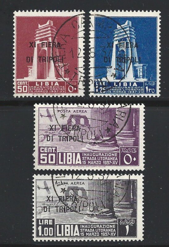 1937 LIBYA, no. 142/143 + PA 32/33 SERIES USED