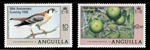 Anguilla 1980 - Island Nature, Scouting Overprint - Set of 2v - Scott 387-88 MNH