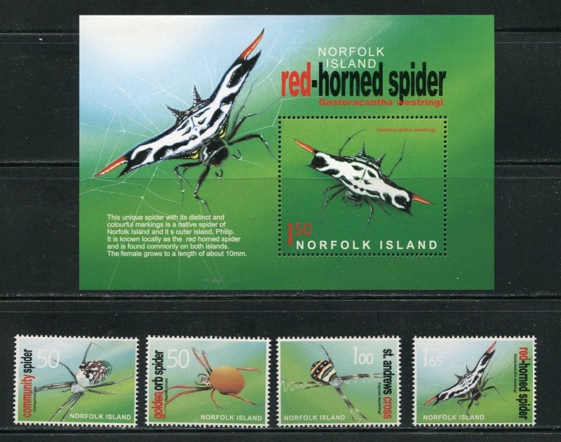 Norfolk Island 813 - 817 Spiders Complete Stamp Set MNH 2004 