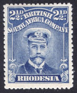 Rhodesia 1913 2.5d Deep Blue Perf 15 Scott 123a SG 207 MLH Cat $17